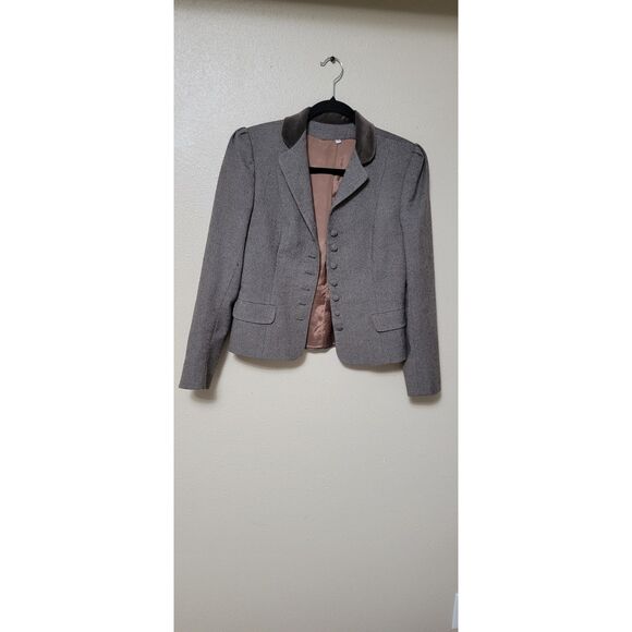 Vintage 80s/90s Peabody House Wool Blazer Hungary Brown Velvet Collar Size Small - Picture 10 of 12